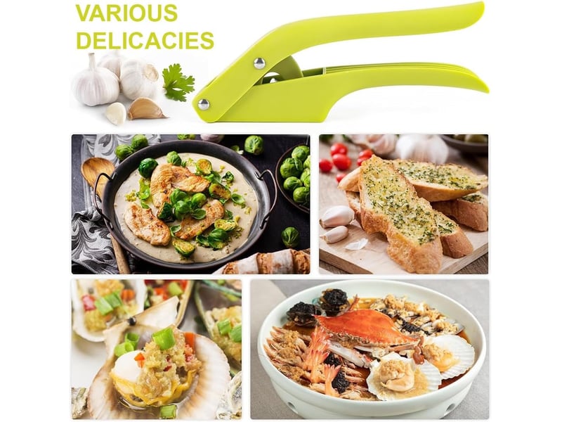  Presse-ail en acier inoxydable, 2 en 1 ecrase ail manuel, presse-ail de cuisine professionnelle,avec poignée ergonomique, pratique  - Conforama C
