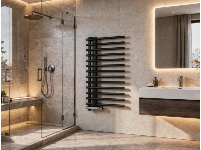  Radiateur sèche-serviettes rotatif 180 degrés noir NTW GIRO B - Conforama E