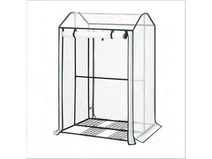 Serre de jardin durable avec porte frontale zippée enroulable, balcon et patio