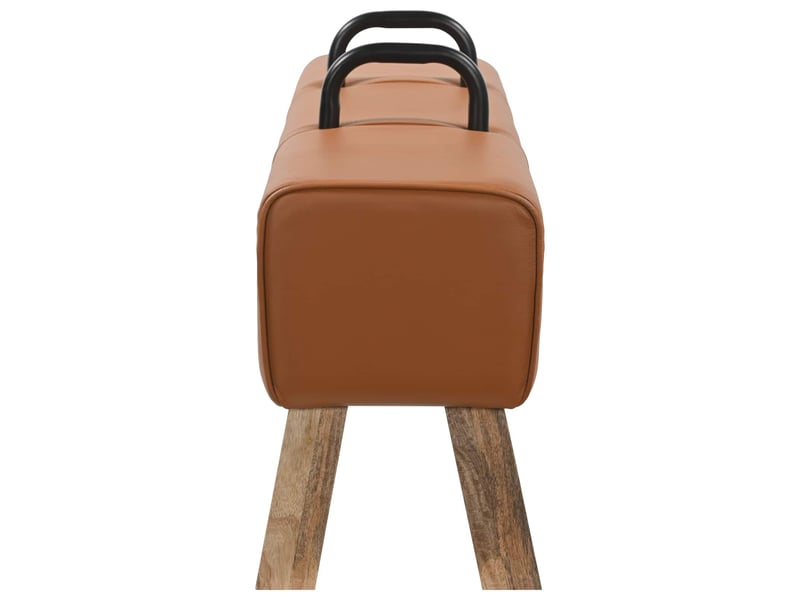  Banc d'entrée, banc interieur marron 110x30x45 cm cuir véritable  - Conforama D