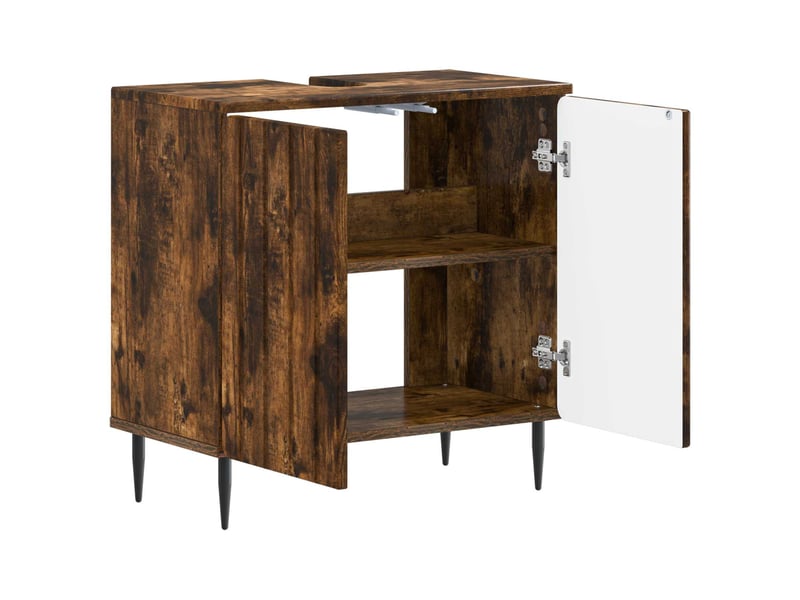  Meuble sous lavabo de salle de bain zwolle chêne fumé cf64948  - Conforama C
