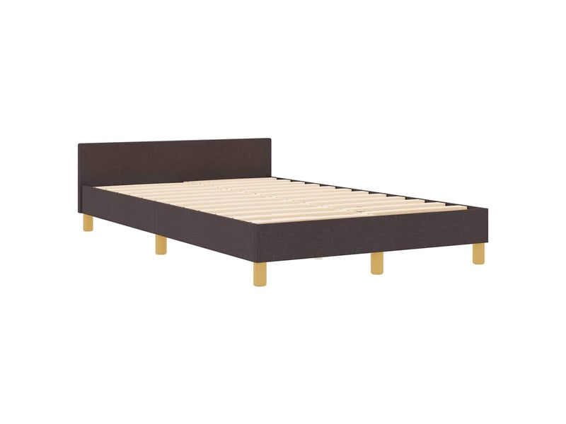 Lit double- lit adulte - cadre de lit avec tête de lit marron foncé 120 x 190 cm tissu - Conforama C