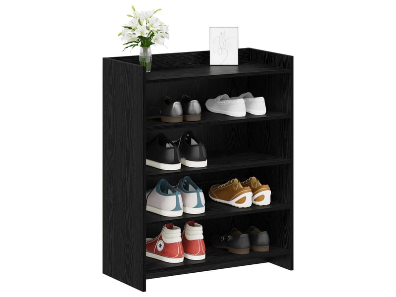  Meuble à chaussure, cabinet à chaussures avec stockage chêne noir 73,5x36x92 cm shl9051  - Conforama C