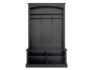 Portemanteau avec banc et rangement noir 120 x 190 cm en mdf