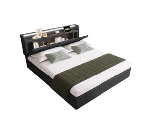 Lit coffre 160x200 cm <strong>WISHDOR</strong>  <strong></strong> coloris gris
