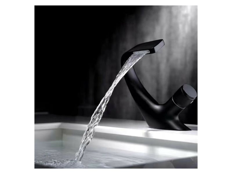  Robinet de lavabo noir - mitigeur de salle de bain - robinet de lavabo cascade massif - robinet de haute qualité (noir)  - Conforama B