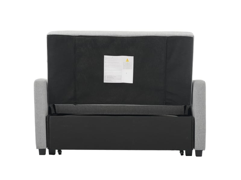  Canapé-lit pliant 127x75x94 127x180x57, dossier réglable 3 positions, bois et métal, gris ancien  - Conforama D
