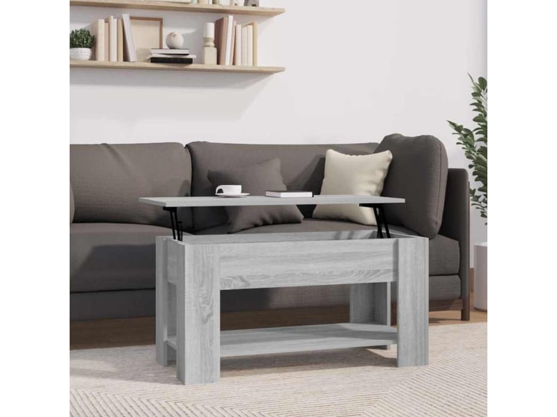  Table basse - table de salon - table à thé sonoma gris 101x49x52 cm bois d'ingénierie  - Conforama B