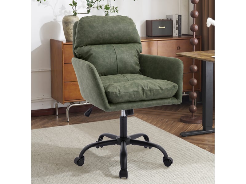  Chaise de bureau réglable en pu vert evryae  - Conforama D