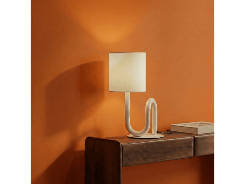 Lampe de table wama en métal blanc  - Conforama B