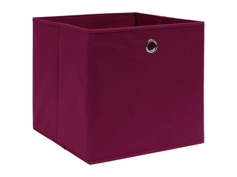  Boîtes de rangement 4 pcs rouge foncé 32x32x32 cm tissu shl34811  - Conforama A