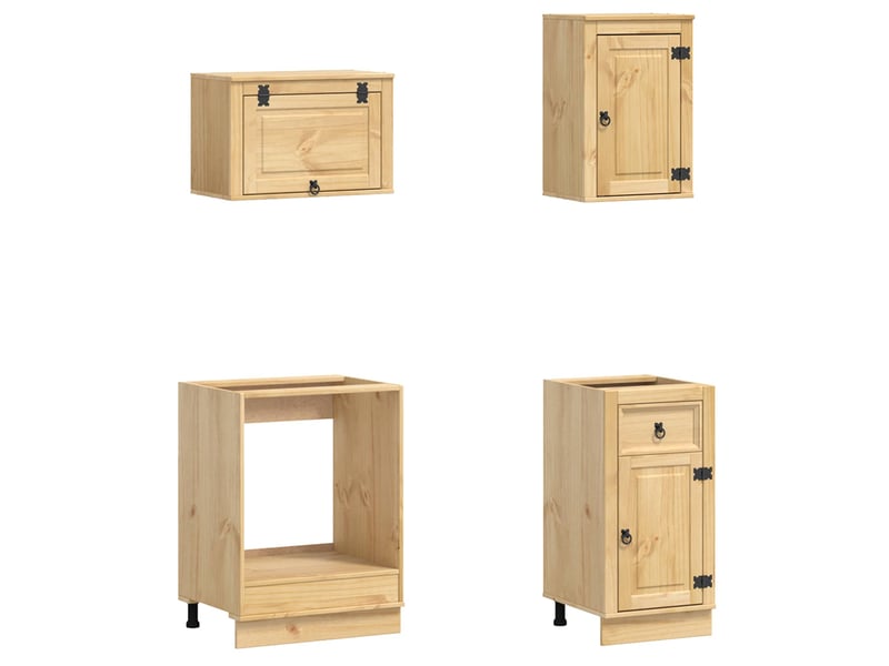 Buffet multifonction avec 2 tiroirs et 7 étagères 306 x 58 x 207 cm style moderne salle à manger en pin massif miel 02_0056022  - Conforama D