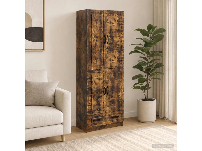  Buffet - ensemble de meubles 2 pc chêne fumé bois d'ingénierie  - Conforama B