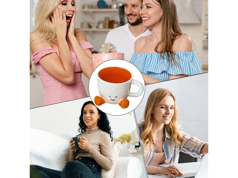  Mug en céramique, orange, 300 à 400 ml, environ 9,7 cm  - Conforama D