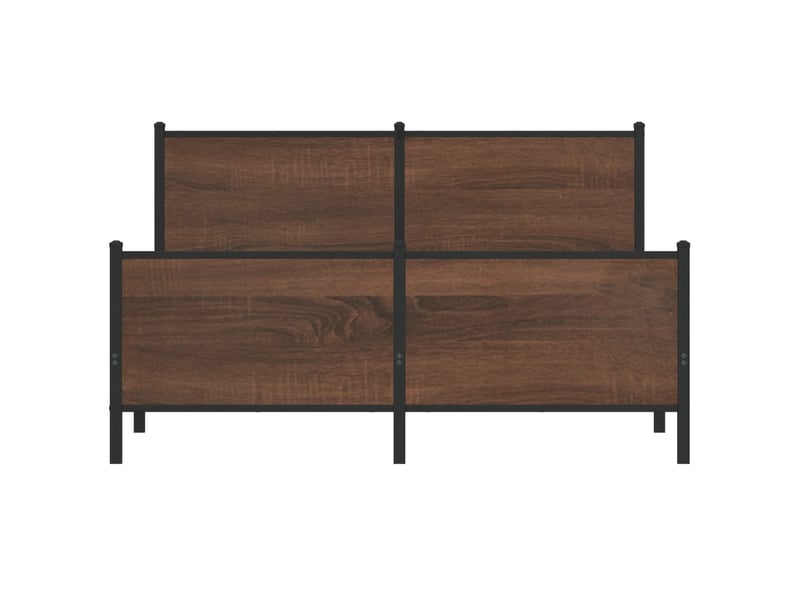  Lit double- lit adulte -  cadre de lit en métal sans matelas chêne marron 150x200 cm  - Conforama D