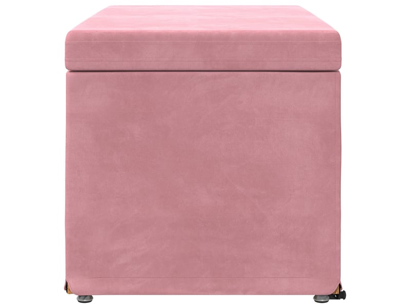 Tabouret bas, ottoman rose 81x41x40 cm velours et bois composite - Conforama E