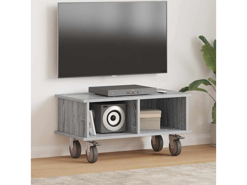  Meuble tv - banc tv - meuble de rangement 68,5 x 35 x 35 cm gris sonoma bois d'ingénierie  - Conforama B