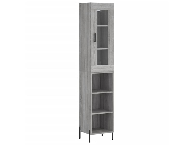 Buffet haut - bahut - meuble de rangement sonoma gris 34,5x34x180 cm bois d'ingénierie  - Conforama A