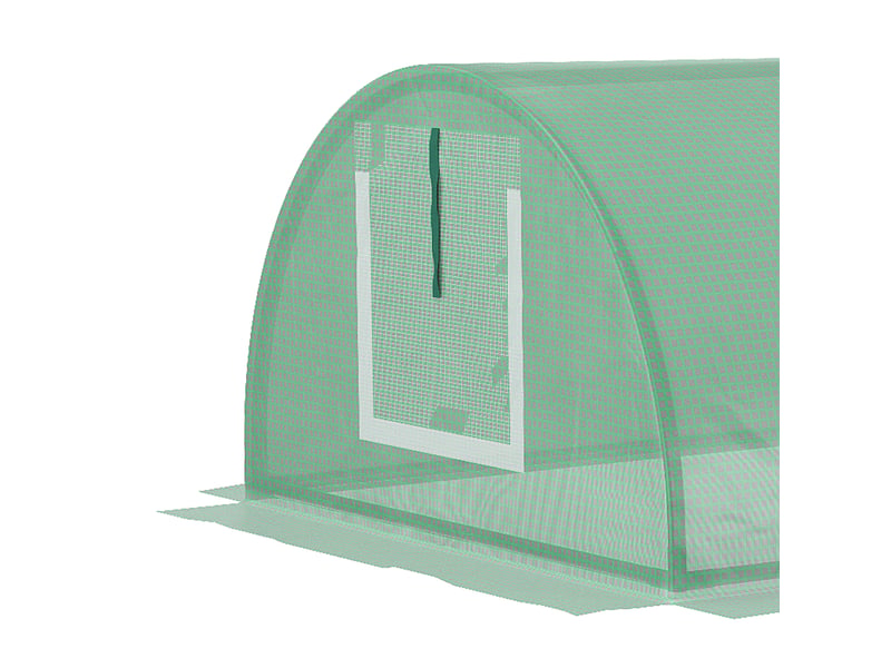  Mini serre tunnel de jardin 200 x 80 x 45 cm – verte – film pe anti-uv et 4 fenêtres en maille  - Conforama E