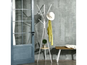 Porte-manteau, porte-manteau sur pied, porte-manteau de couloir, métal blanc, 45x45x180cm pour commander dans le couloir