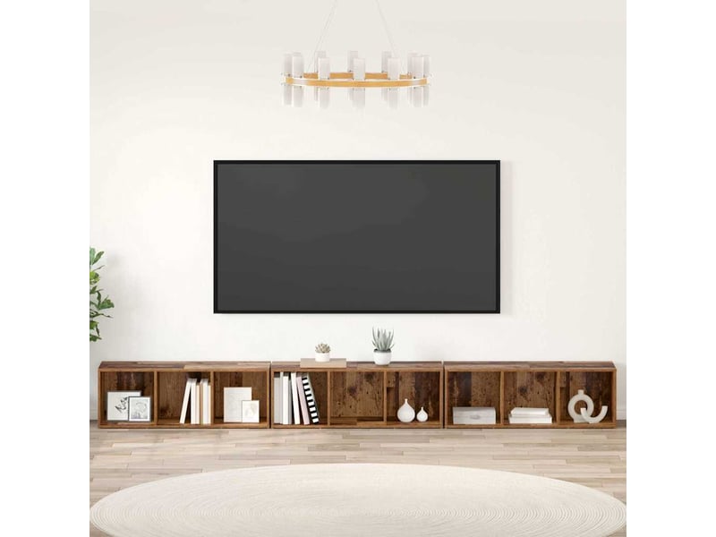 Ensemble meuble tv - banc tv - meuble de rangement 3 pcs bois ancien bois d'ingénierie  - Conforama B
