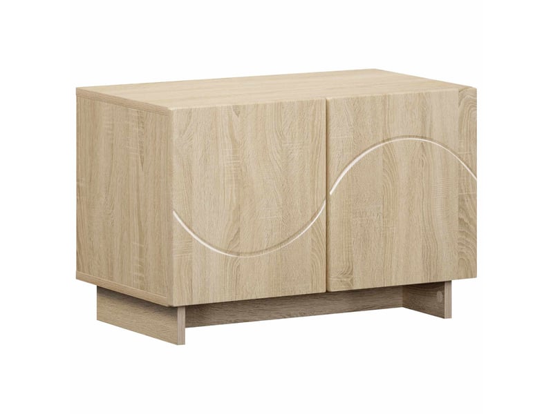  Meuble tv moderne, banc tv 60x34.5x40 cm chêne sonoma bois d'ingénierie shl90315  - Conforama A