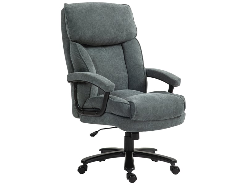  Grand fauteuil de bureau haut, capacité de charge de 200 kg, construction robuste, revêtement souple, gris  - Conforama A