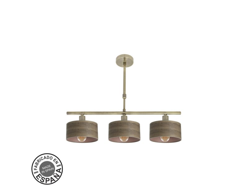  Lampe de plafond fabrilamp gilda cuirbois foncé 3 x e14 hauteur réglable 39-56 cm 55x14 cm 190353084 - Conforama A