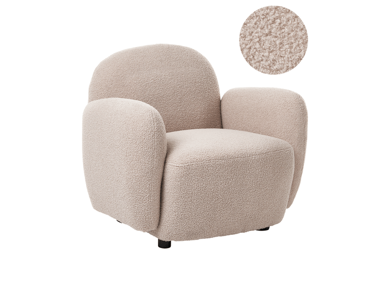  Fauteuil jule bouclé beige  - Conforama A