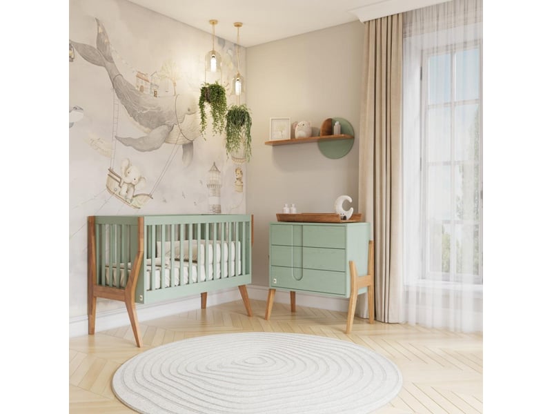  Yappyicon - lit bébé 120x60 cm - vert sauge chêne 4754010385621 - Conforama E