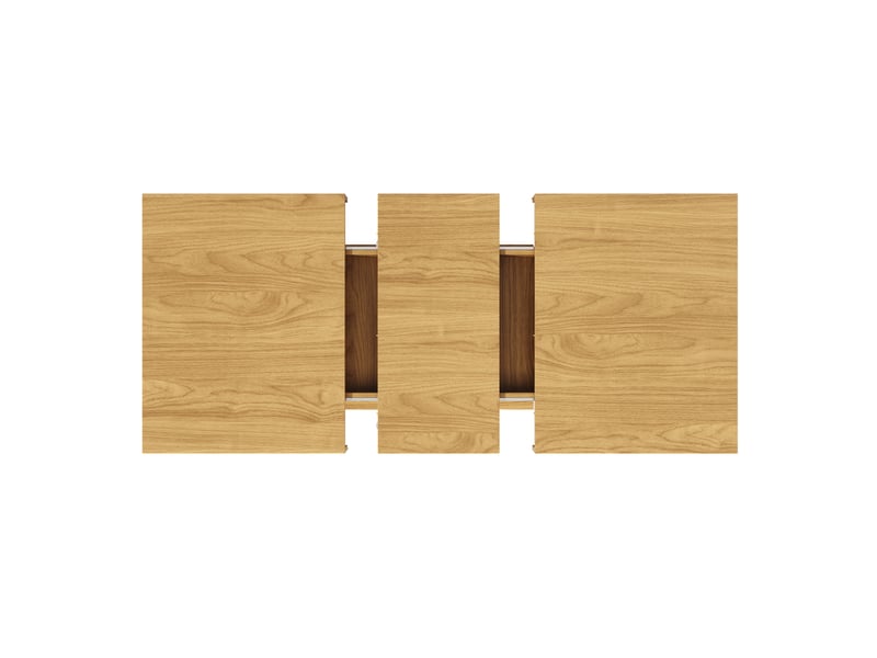  Table à manger extensible,140x90x75,2 cm,avec rangement,mdf,chêne clair  - Conforama D