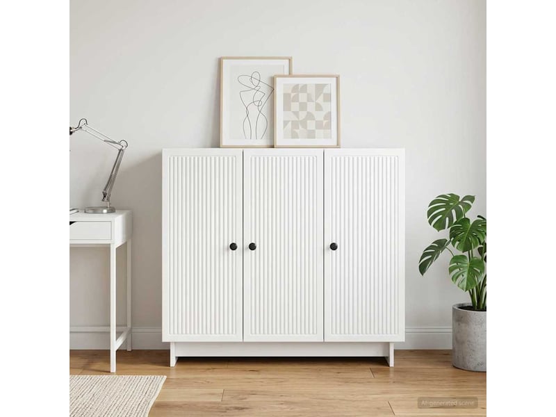  Buffet - bahut - meuble de rangement blanc 89 x 34,5 x 80 cm bois d'ingénierie  - Conforama D