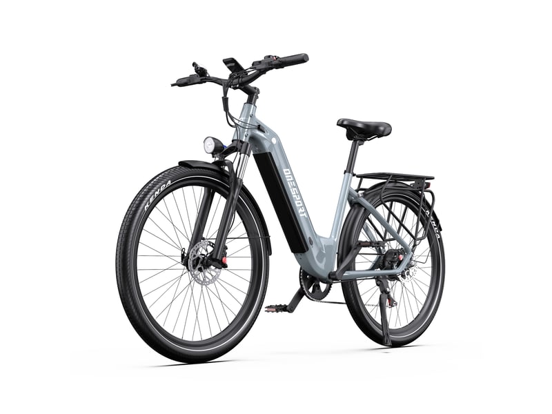 Vélo électrique urbain onesport wt05, 36 v 18,2 ah, capteur de couple, 27,5 pouces, gris - Conforama C