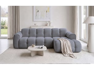 Canapé d'angle droit fixe MIUFORM Picco 4 places Tissu Gris