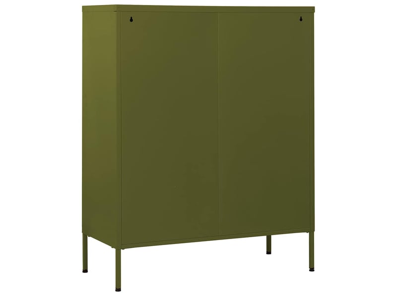  Commode, armoire à tiroirs bureau vert olive 80x35x101,5 cm acier  - Conforama E