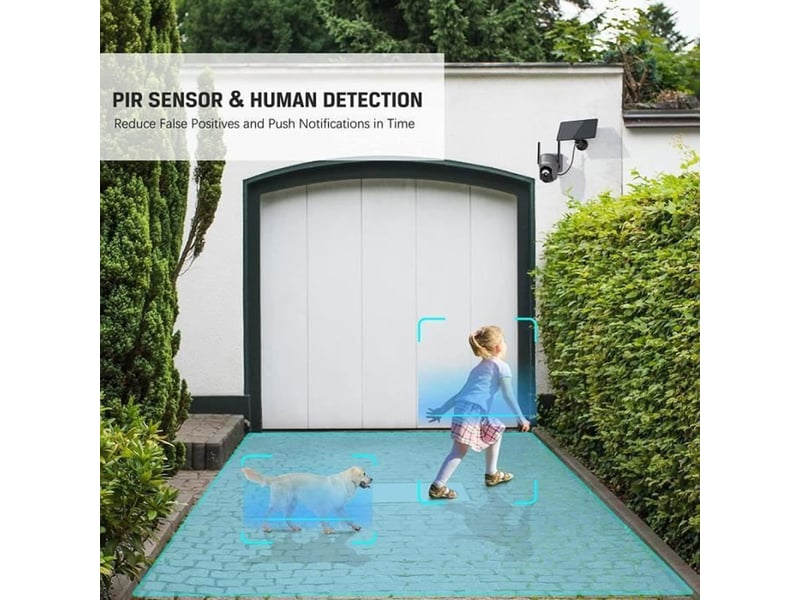 Caméra wi-fi solaire ptz 2k xega détection humaine vision couleur ip66 - Conforama C