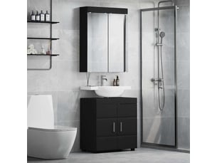 Ensemble de mobilier de salle de bain tulum 2 pièces noir cf64716