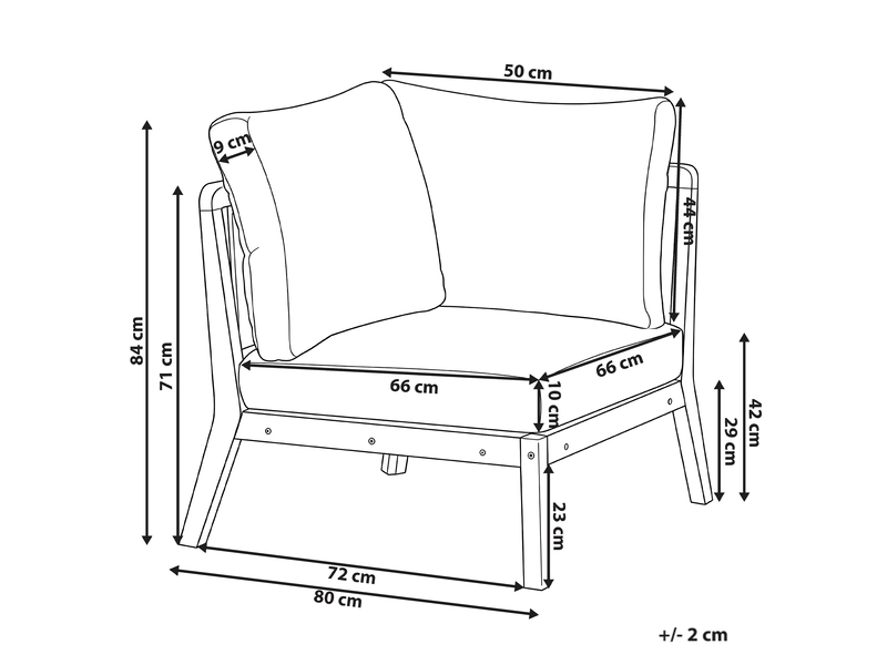Section d'angle du jardin rivello acacia marron clair - Conforama C