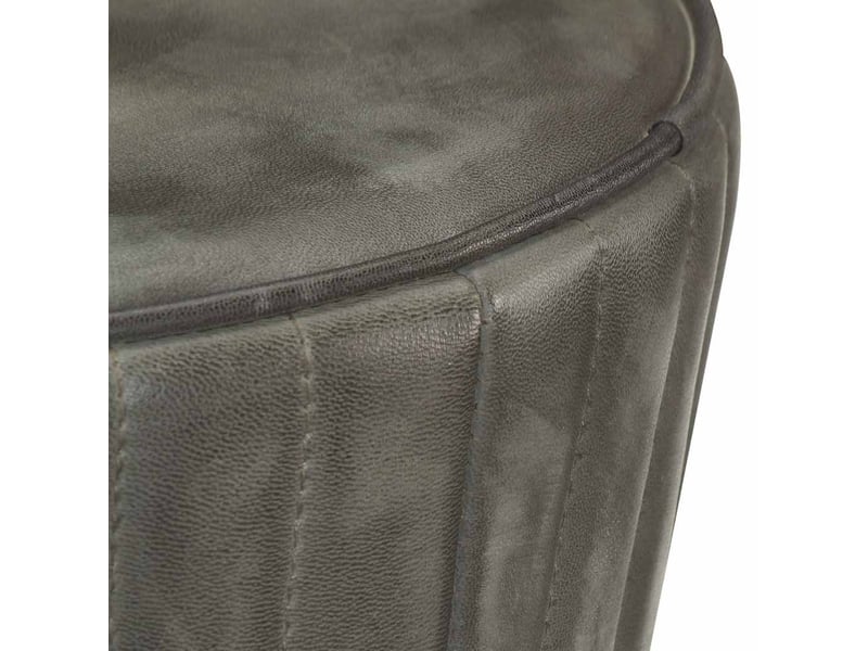  Tabouret de bar, chaise de bar gris cuir véritable  - Conforama C