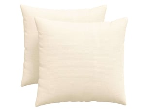 Lot de 2 coussins de canapé, coussins décoratifs crème 50 x 50 cm cf59046