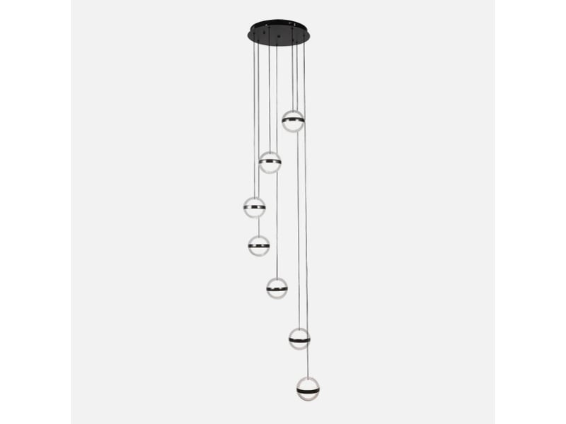  Fabrilamp people, plafonnier, moderne, led, 196 w, 15288 lm, 3000-4000-6000 k, noir, 100-230 x 40 x 40 cm 249197009 - Conforama C