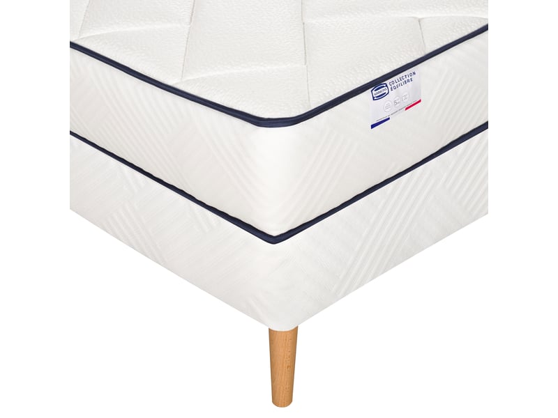 Ensemble evident, matelas ressorts ensachés 140x200, ferme h23 + sommier + couette + 2 oreillers - Conforama D
