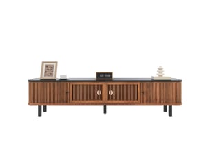 Meuble tv 190 x 35 x 45 cm meuble bas deux portes coulissantes deux portes grillagées panneau tv design moderne