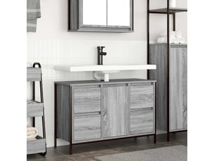 Meuble sous-évier, meuble de rangement avec tiroirs sonoma gris 90x34.5x60cm