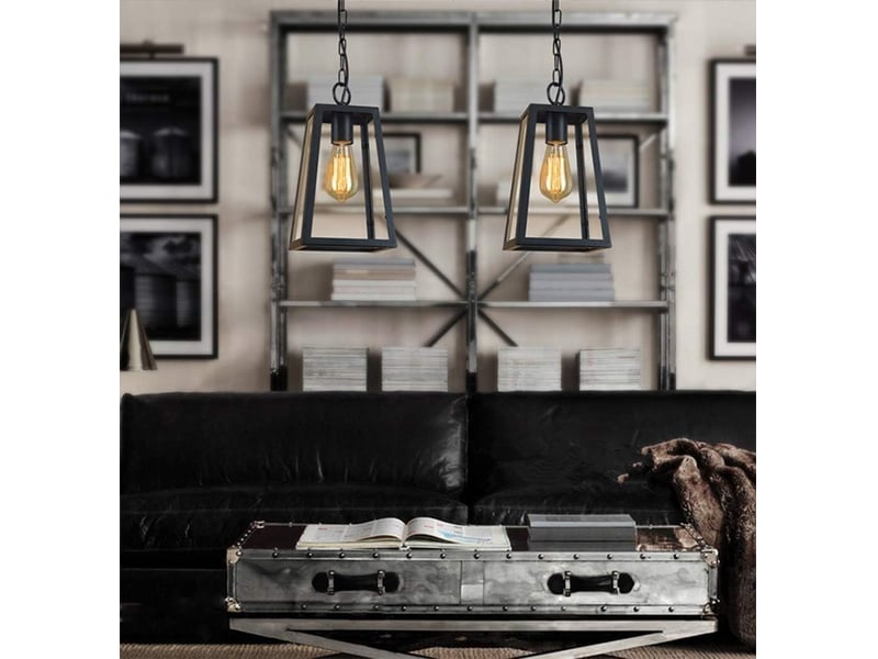  Suspension extérieure en verre étanche à la pluie – lustre pour pavillon, villa et loft, noir, 17x14x26 cm  - Conforama C