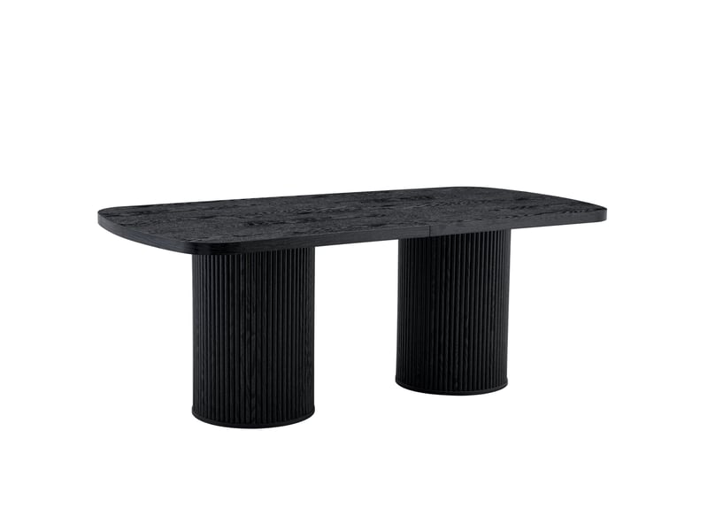 Table à manger ovale 6 à 8 places en mdf noir - Conforama A
