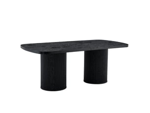 Table à manger ovale 6 à 8 places en mdf noir