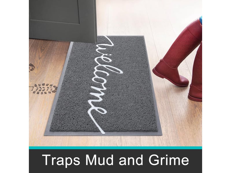  1 pièce 40 x 60 cm (gris) paillasson extérieur welcome, paillasson intérieur, tapis d'entrée, paillasson extérieur antidérapant et anti-poussière  - Conforama C