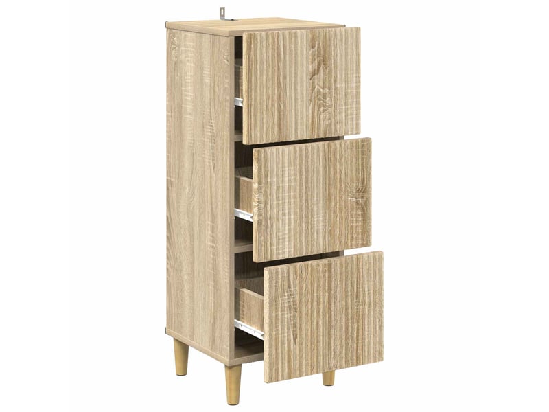 Armoire de rangement bureau, armoire à tiroirs chêne sonoma 33 x 34,5 x 90 cm shl7785 - Conforama E