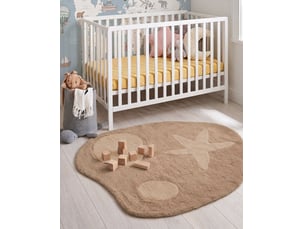 Tapis enfant iringal beige ø 120 cm coton